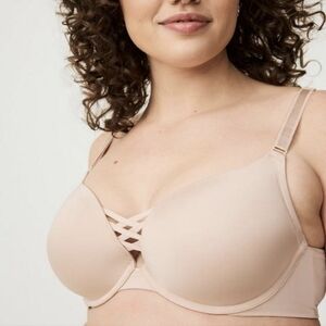 Torrid XO Plunge Push Up Bra In Rose Dust Nude 40DD 40E